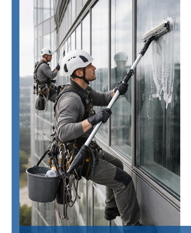 Высотная мойка сплошного остекления с выездом в Мелеузе