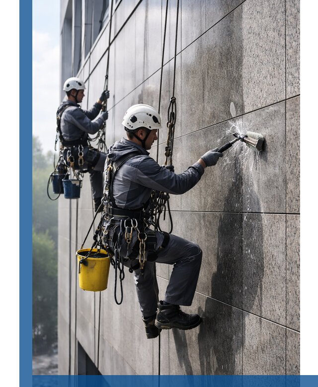 Профессиональная мойка фасада из керамогранита в Мелеузе