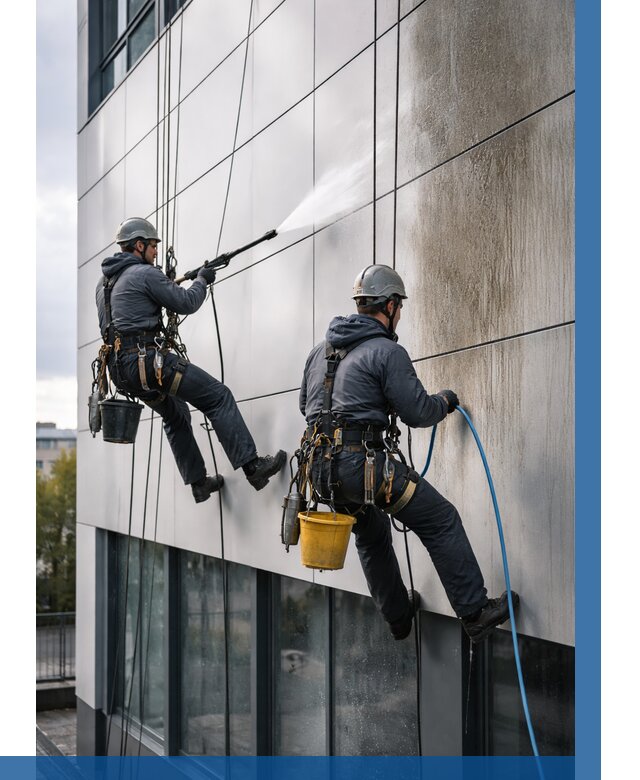 Мойка фасада из композита в Мелеузе по цене от 307 р. | ВЫСОТНИК-Млз