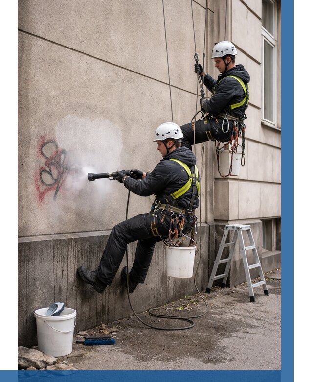 Удаление граффити с фасада в Мелеузе от 4603 р. | ВЫСОТНИК-Млз