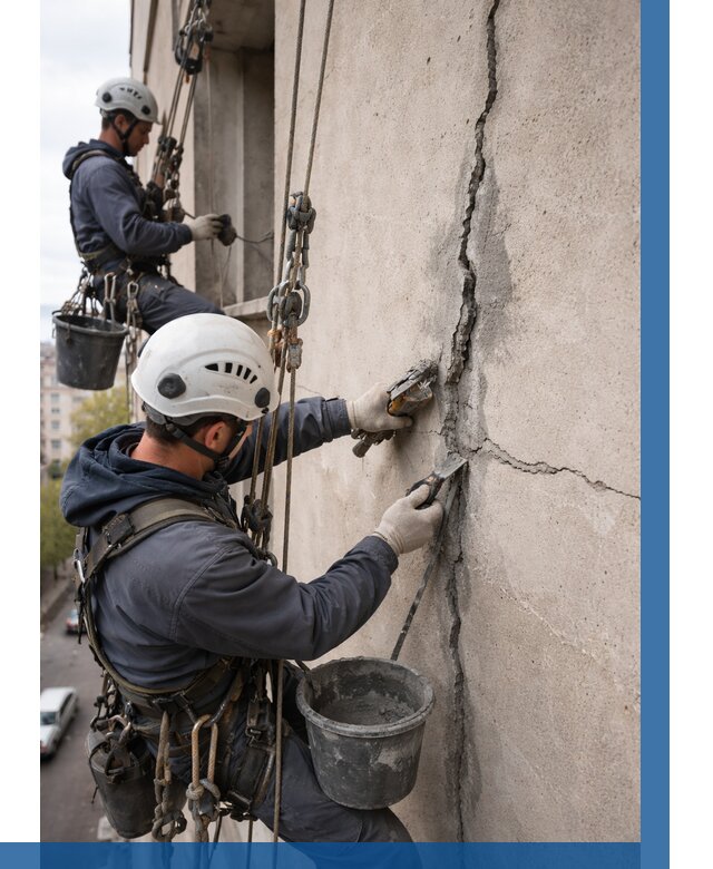 Заделка трещин на фасаде в Мелеузе от 921 р. | ВЫСОТНИК-Млз