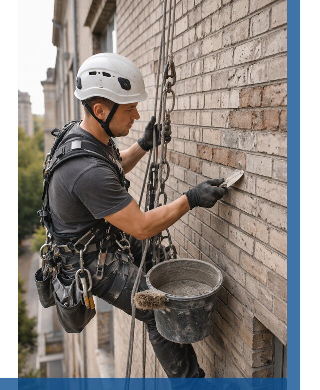 Ремонт кирпичной кладки фасада в Мелеузе от 1841 р. | ВЫСОТНИК-Млз