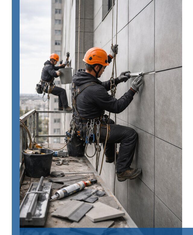 Профессиональный ремонт фасада из керамогранита в Мелеузе