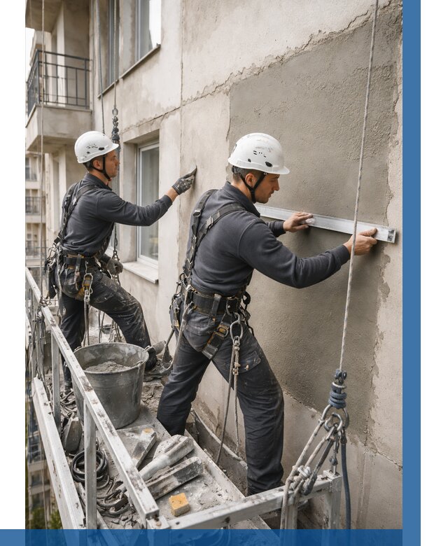 Штукатурка фасада на высоте в Мелеузе от 921 р. | ВЫСОТНИК-Млз