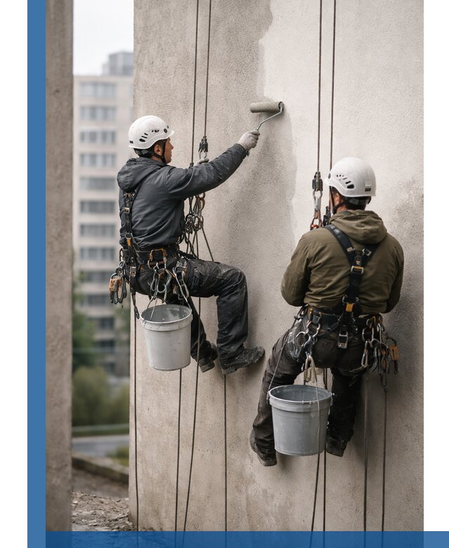 Покраска фасадов высотными альпинистами в Мелеузе с гарантией