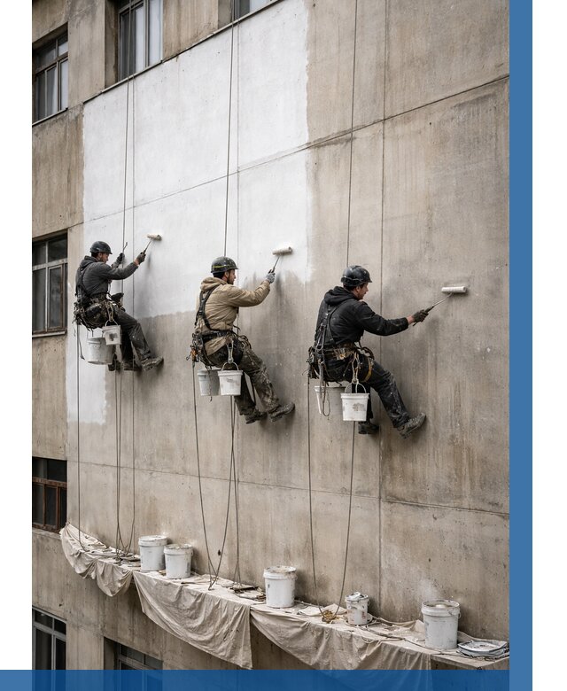 Покраска бетонного фасада в Мелеузе от 358 р за м2 | ВЫСОТНИК-Млз