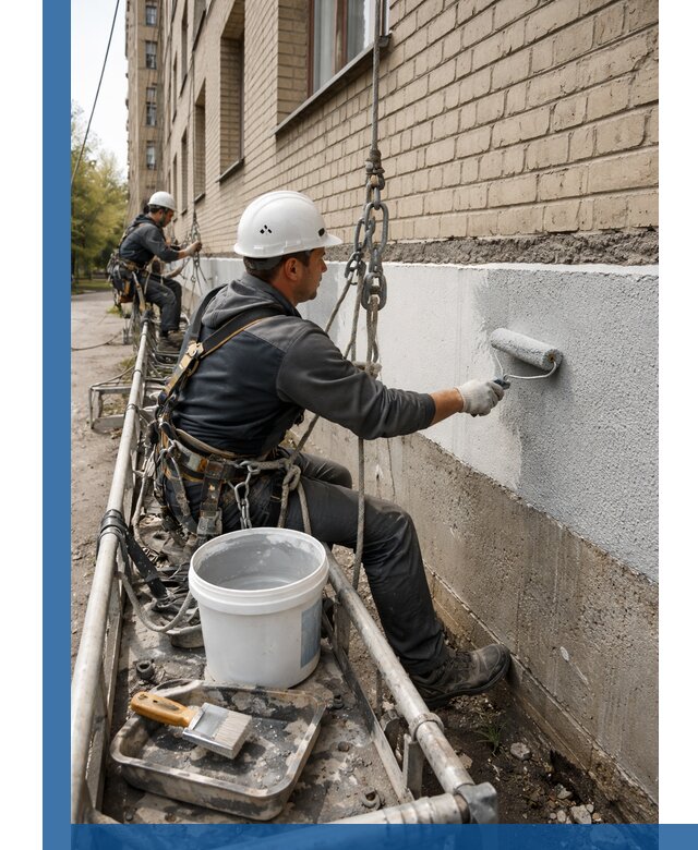 Окраска цоколя здания в Мелеузе профессионально и надежно
