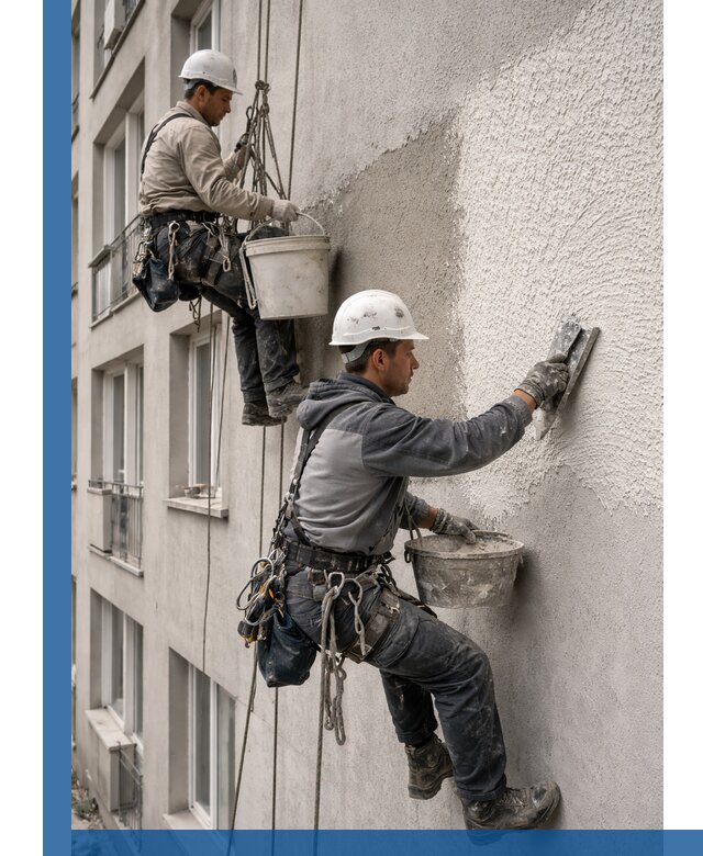 Нанесение декоративной штукатурки короед на фасад в Мелеузе