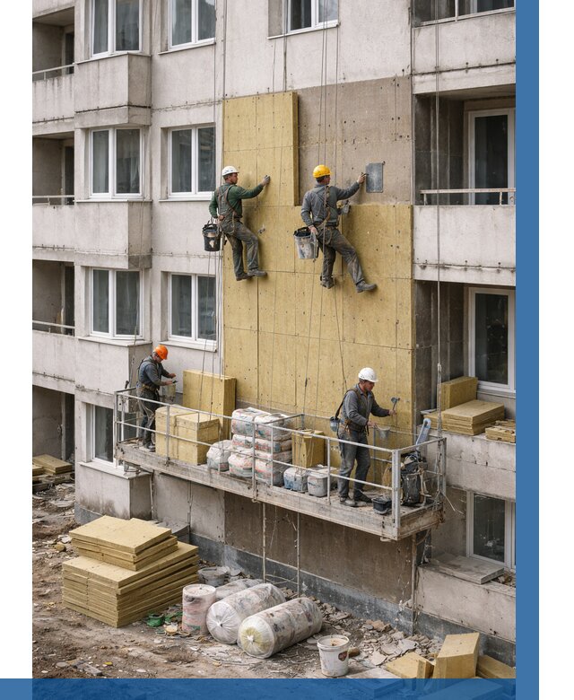 Утепление фасада минватой в Мелеузе от 1534 р. | ВЫСОТНИК-Млз