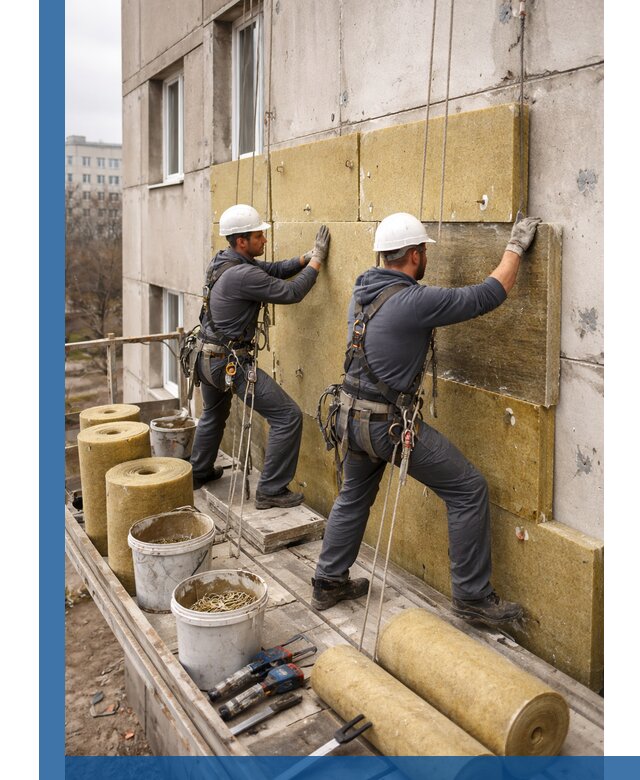 Утепление фасада минватой в Мелеузе под ключ с гарантией