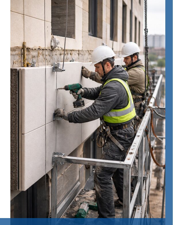 Монтаж фасадных термопанелей в Мелеузе от 1534 р. | ВЫСОТНИК-Млз