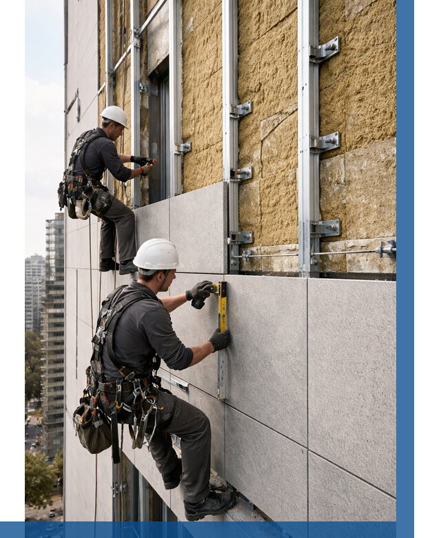 Монтаж вентилируемого фасада в Мелеузе от 3580 р. | ВЫСОТНИК-Млз