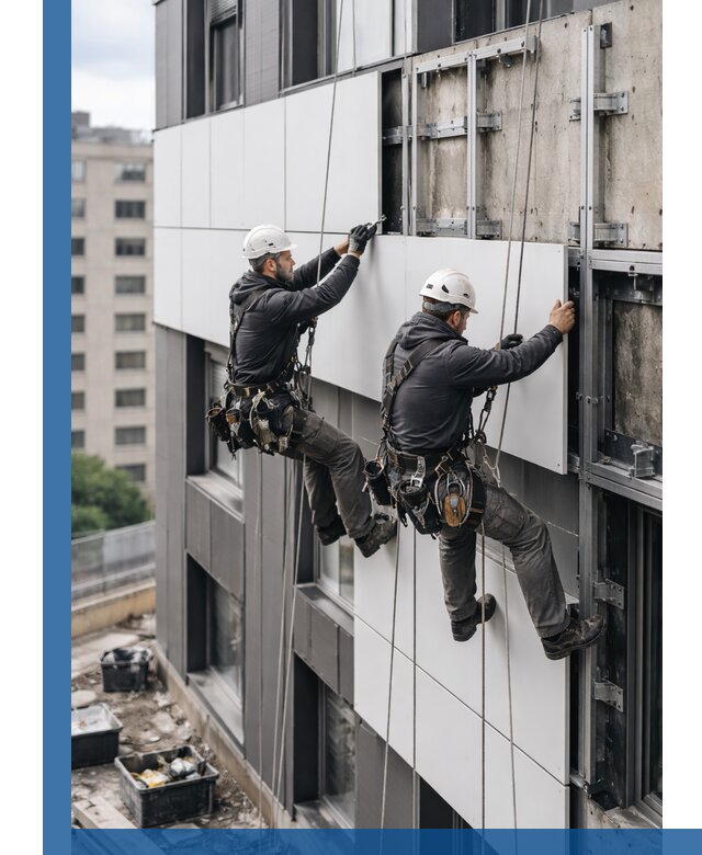 Монтаж композитных панелей фасада в Мелеузе под ключ