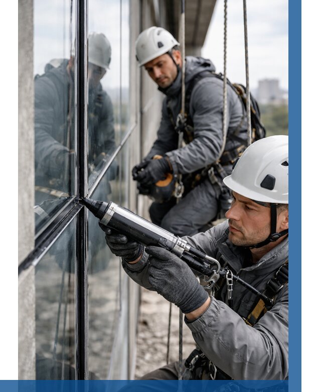 Герметизация витражных швов в Мелеузе от 665 р. | ВЫСОТНИК-Млз