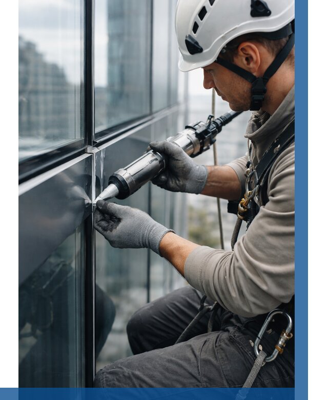 Герметизация стыков витража в Мелеузе от 1227 р. | ВЫСОТНИК-Млз