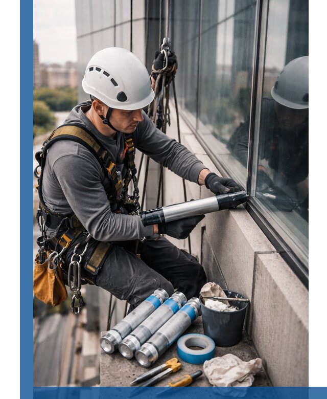 Герметизация стыков витража в Мелеузе для герметичных фасадов