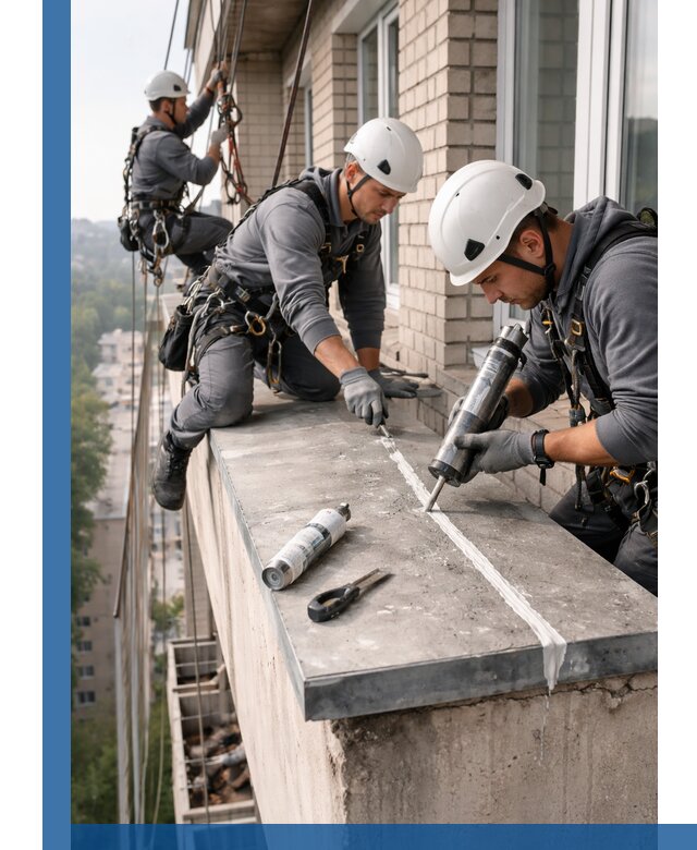 Герметизация балконного козырька в Мелеузе профессионально