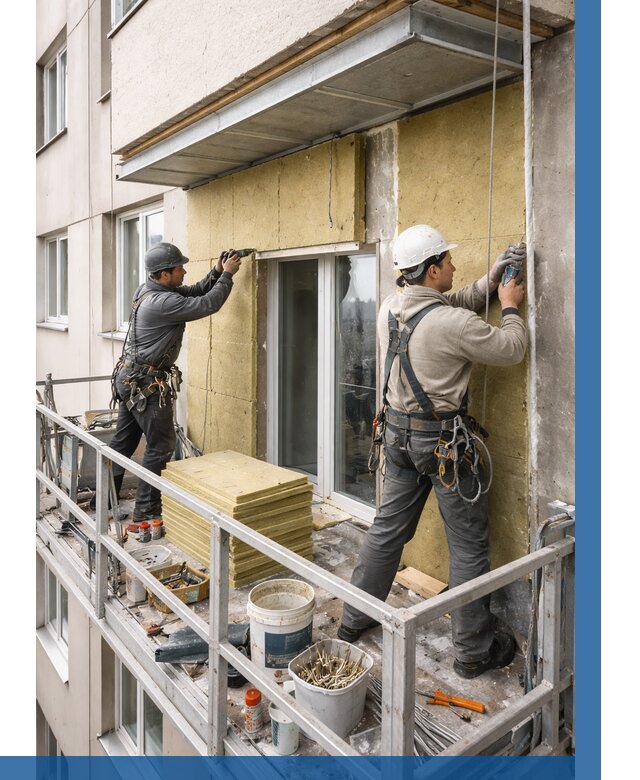 Утепление балкона снаружи в Мелеузе от 1637 р. под ключ ВЫСОТНИК-Млз