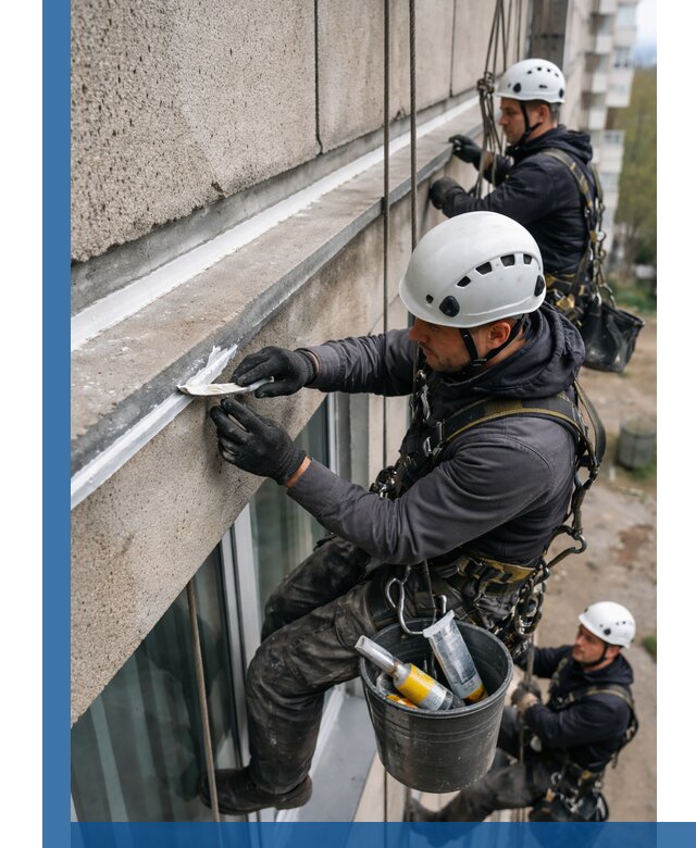 Герметизация примыкания балкона в Мелеузе под ключ с гарантией