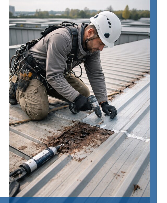 Ремонт профнастила на кровле в Мелеузе от 716 р. | ВЫСОТНИК-Млз