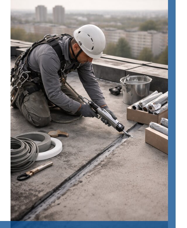 Герметизация швов кровли в Мелеузе от 460 р./м2 | ВЫСОТНИК-Млз