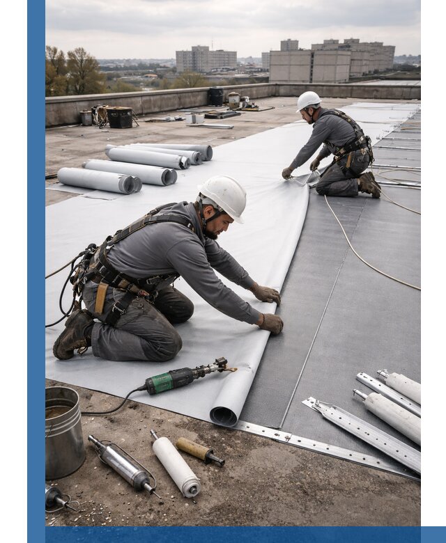 Монтаж мембранной кровли в Мелеузе для промышленных зданий