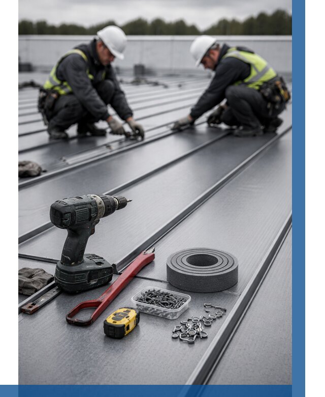 Монтаж фальцевой кровли в Мелеузе от 1841 р. | ВЫСОТНИК-Млз