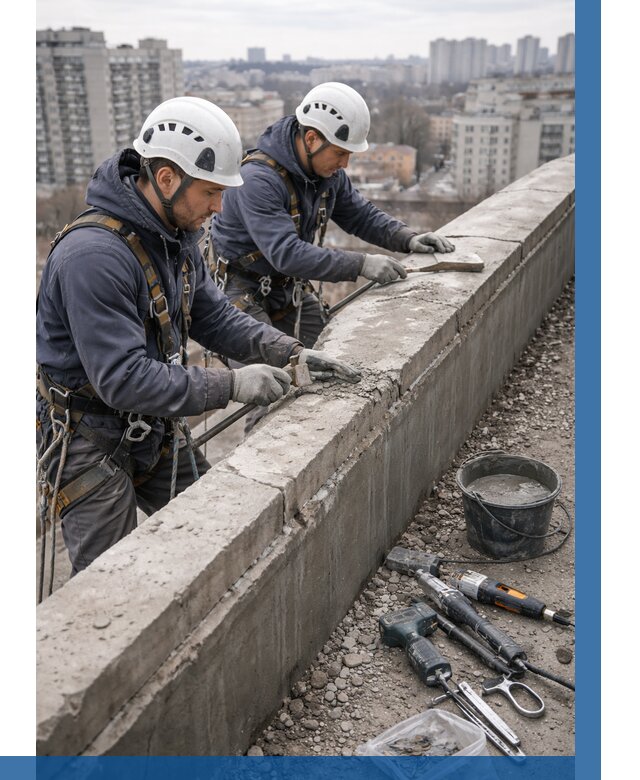 Ремонт парапета на кровле в Мелеузе от 1534 р. | ВЫСОТНИК-Млз