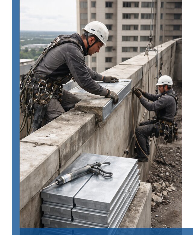 Замена парапетных крышек и установка новых в Мелеузе