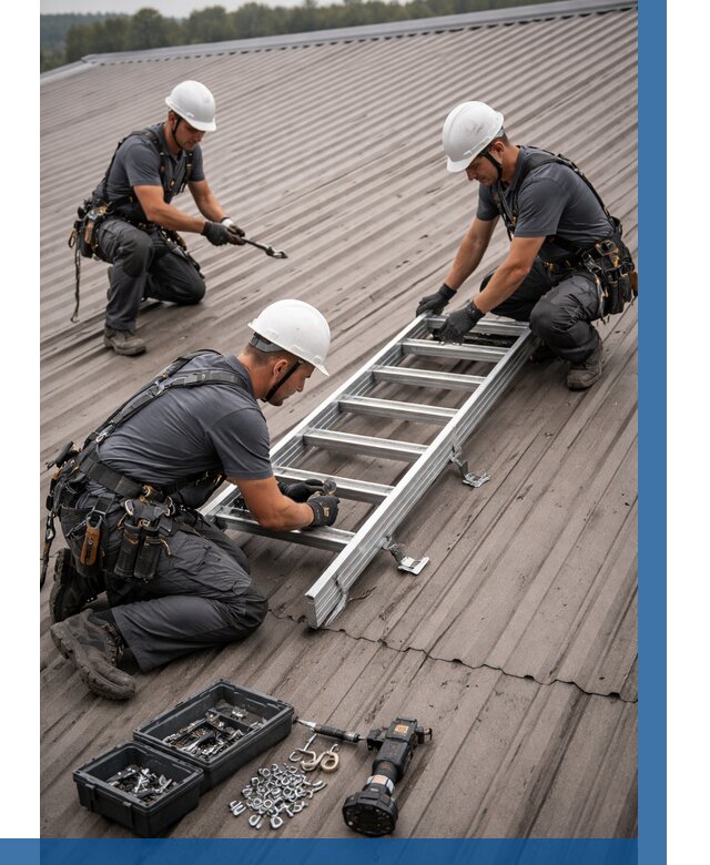Монтаж кровельной лестницы в Мелеузе от 4603 р. | ВЫСОТНИК-Млз