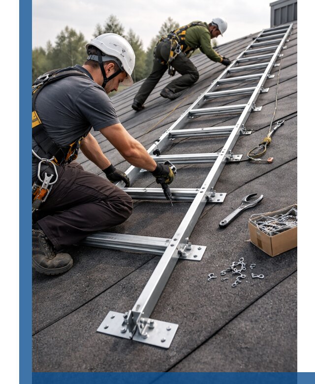 Профессиональный монтаж кровельной лестницы в Мелеузе под ключ