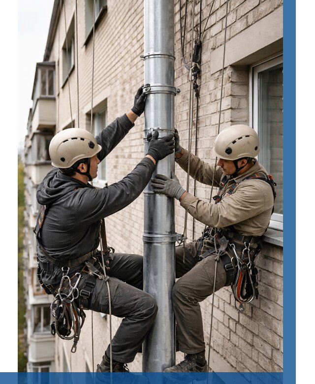 Замена водосточных труб в Мелеузе от 6649 р. | ВЫСОТНИК-Млз