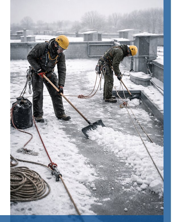 Очистка крыши от снега в Мелеузе от 7672 р. | ВЫСОТНИК-Млз