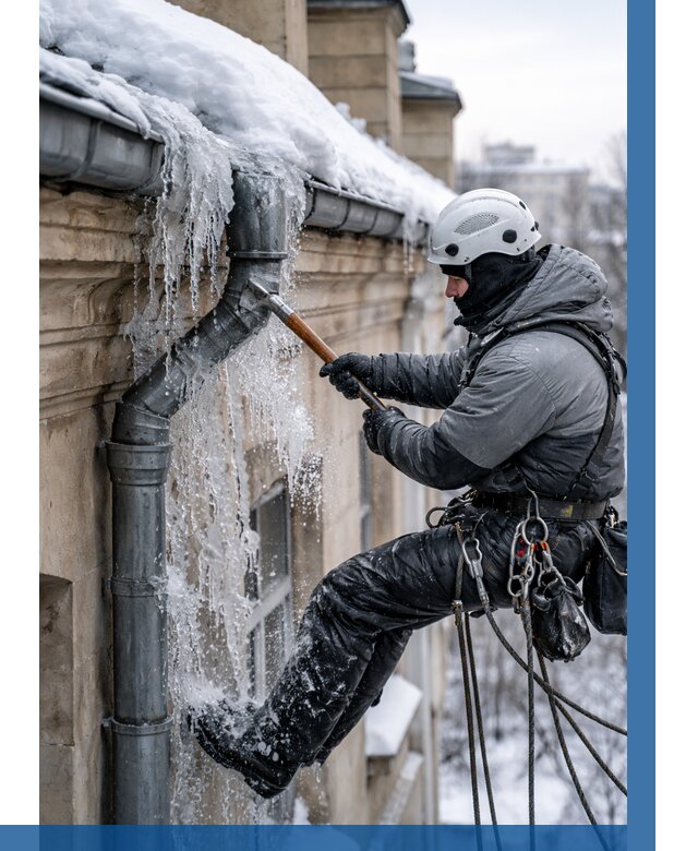 Очистка водостоков от льда в Мелеузе от 3580 р. | ВЫСОТНИК-Млз