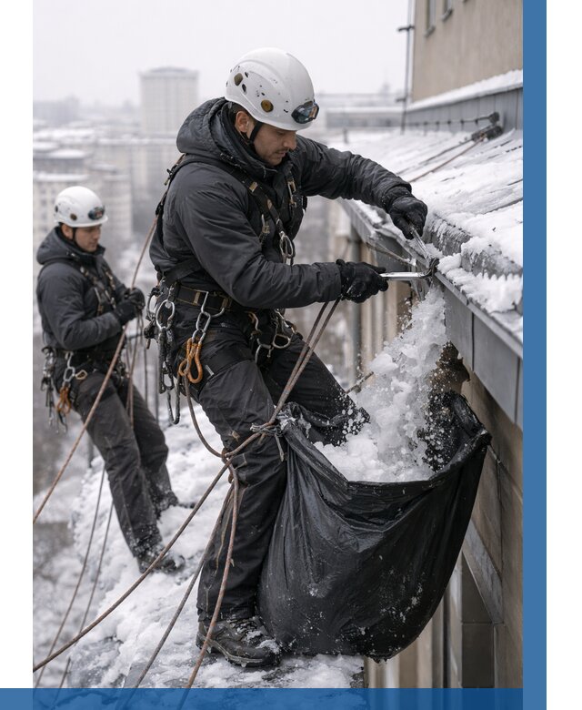 Аварийная очистка крыши в Мелеузе под ключ от 307 р. | ВЫСОТНИК-Млз