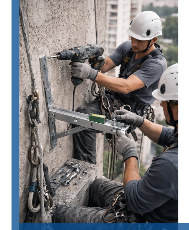 Установка кронштейнов кондиционера и крепежа в Мелеузе