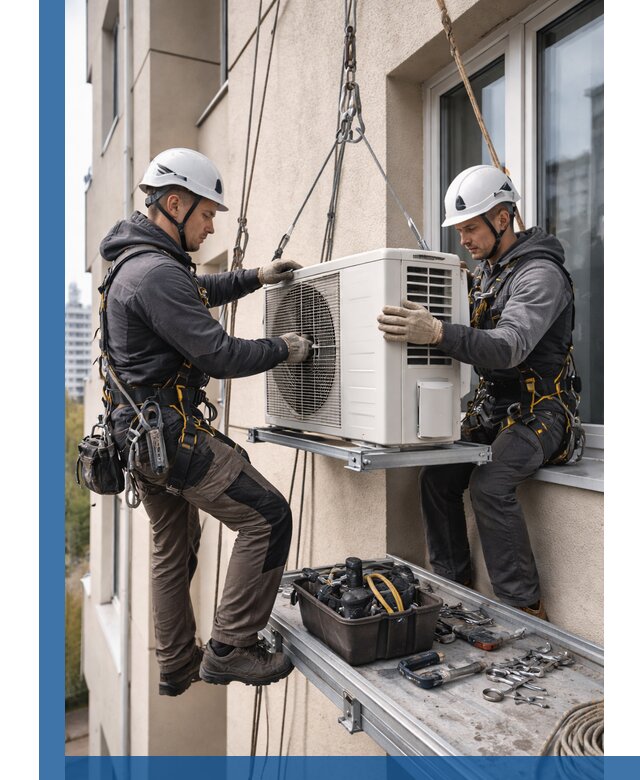 Перенос внешнего блока кондиционера в Мелеузе с монтажом и крепежом