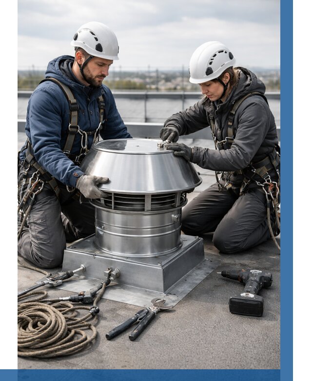 Установка дефлекторов на кровле в Мелеузе от 4603 р. | ВЫСОТНИК-Млз