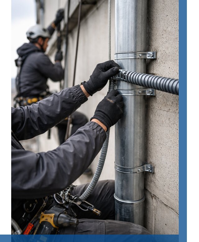 Монтаж гофры для кабеля в Мелеузе от 307 р. | ВЫСОТНИК-Млз