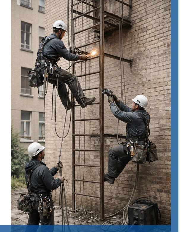 Ремонт пожарной лестницы в Мелеузе от 7672 р. | ВЫСОТНИК-Млз