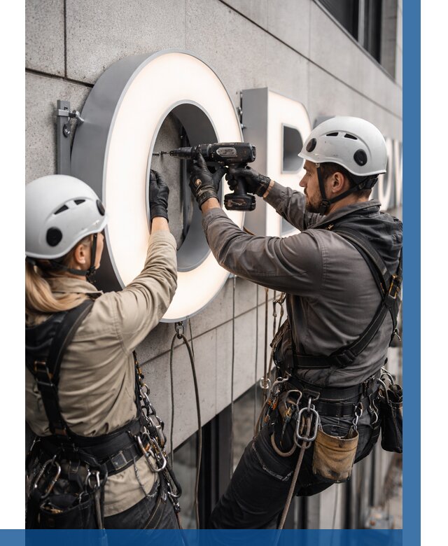 Монтаж световых букв в Мелеузе от 3069 р. под ключ ВЫСОТНИК-Млз