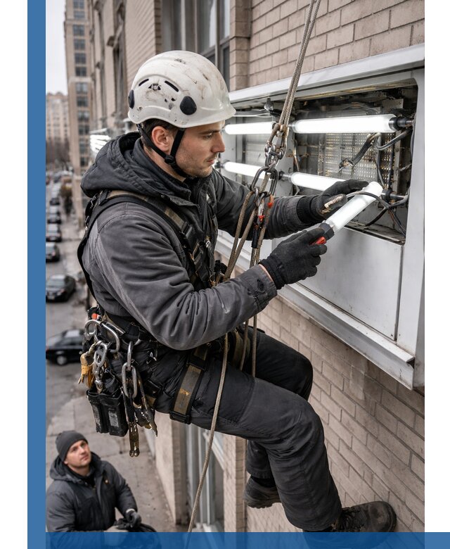 Профессиональная замена ламп в наружной вывеске в Мелеузе