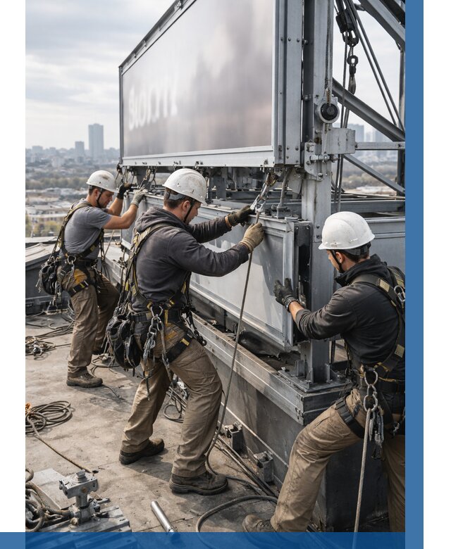 Монтаж крышной рекламной конструкции в Мелеузе от 61374 р.|ВЫСОТНИК-Млз