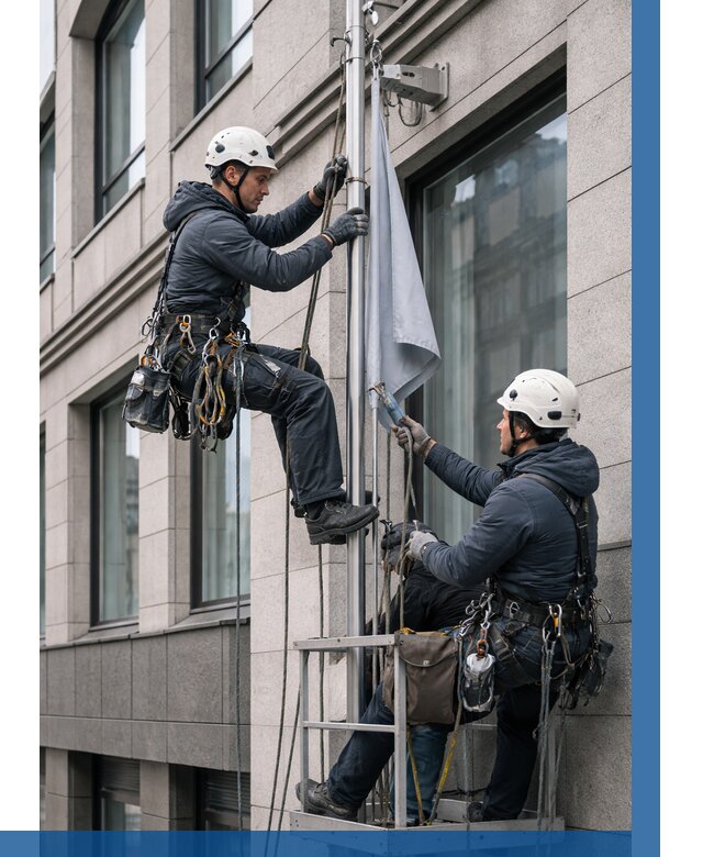 Установка флагов на фасаде в Мелеузе от 4603 р. | ВЫСОТНИК-Млз