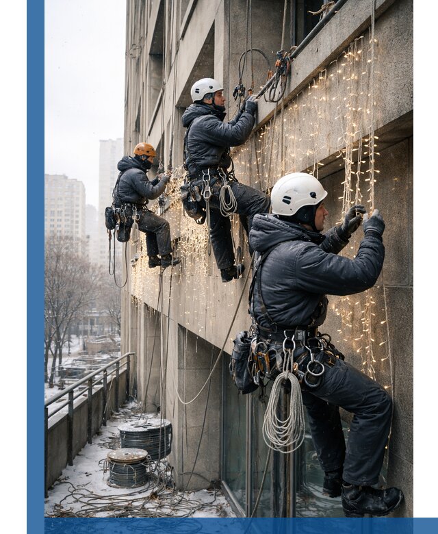 Монтаж новогодней иллюминации и украшение фасадов в Мелеузе