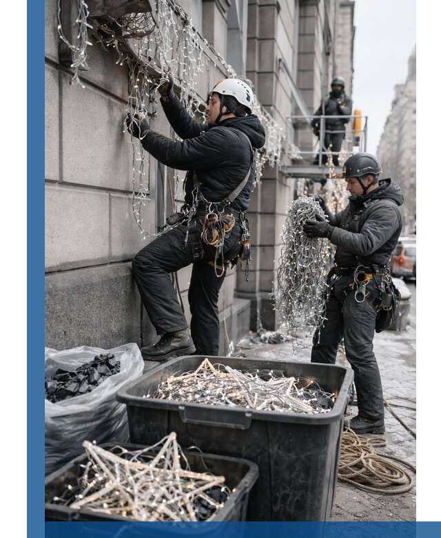 Демонтаж новогоднего оформления и гирлянд в Мелеузе