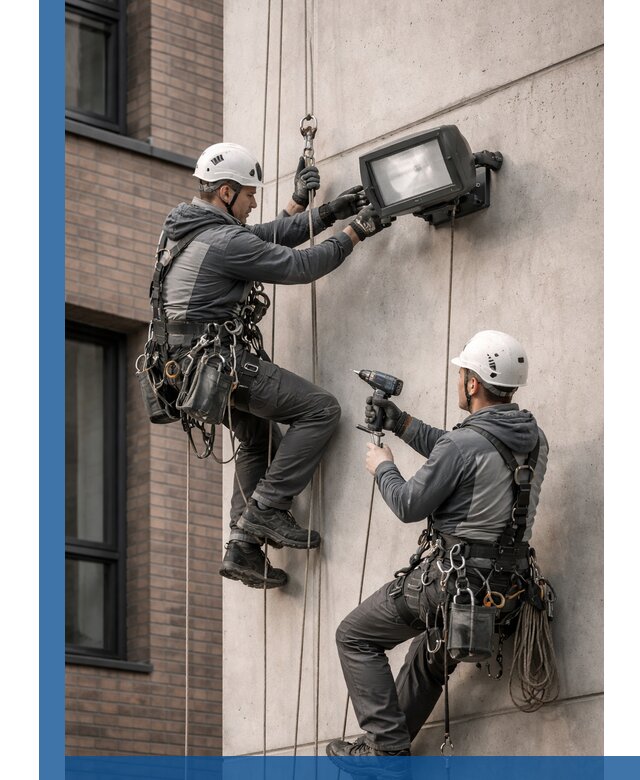 Профессиональный монтаж фасадных прожекторов в Мелеузе под ключ