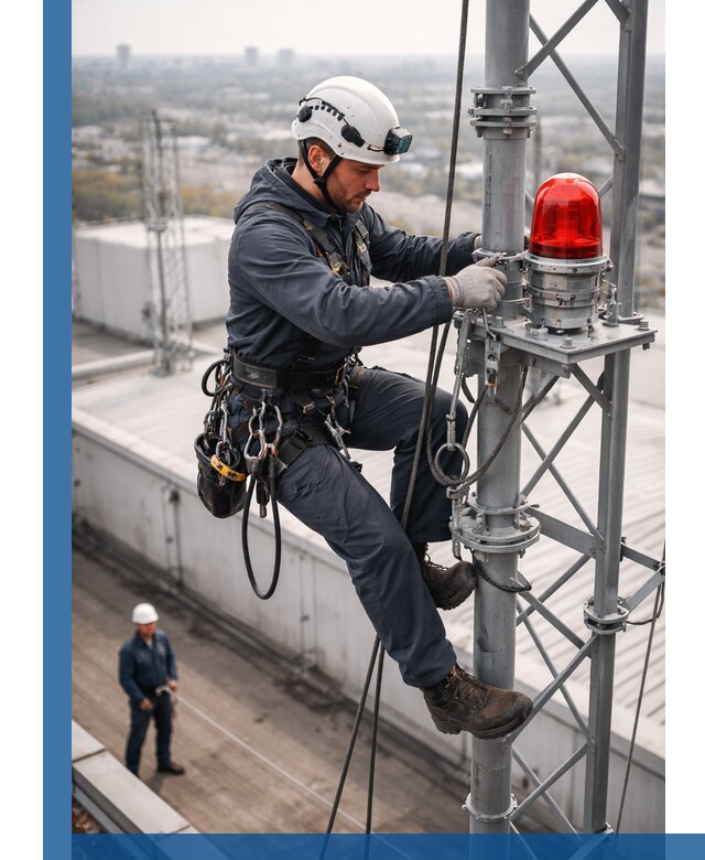 Монтаж заградительных огней и обслуживание объектов в Мелеузе