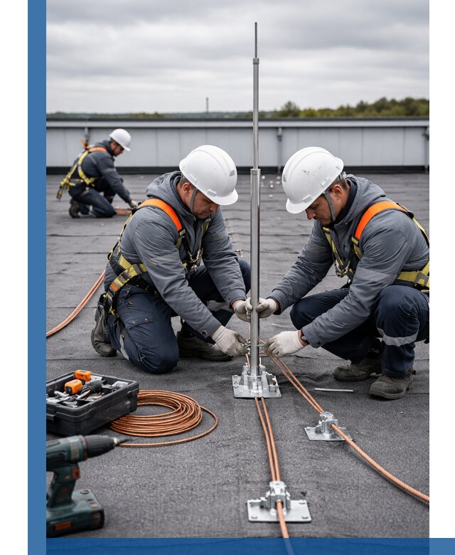 Монтаж молниезащиты на кровле в Мелеузе под ключ с гарантией