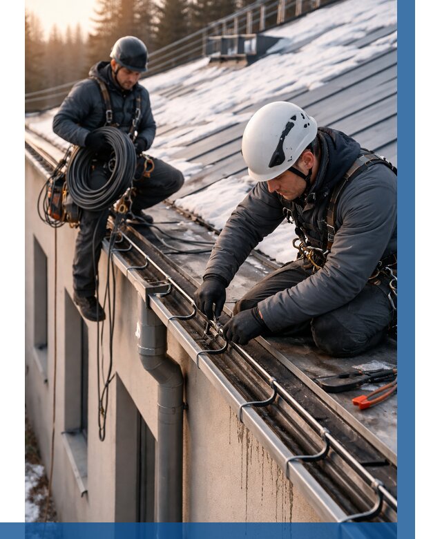 Монтаж греющего кабеля на кровле в Мелеузе от 460 р. | ВЫСОТНИК-Млз